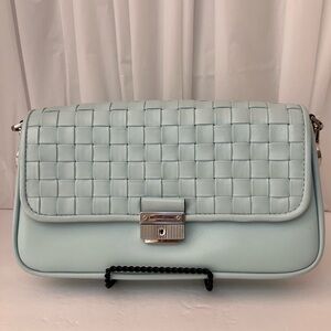 Michael Kors Light Blue Woven Shoulder Bag